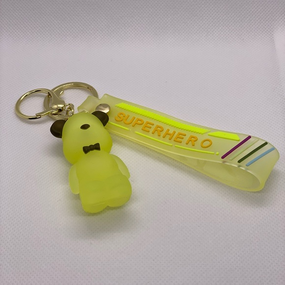 Keychain Charm Superhero Green Bear Supreme airpod case charm cute charm keyring - Picture 3 of 6